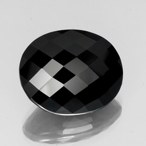 20.73캐럿 천연 검정색 투르말린, 타원형 컷, 19.4×16 mm, 불투명체