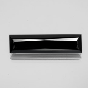 11.68캐럿 천연 검정색 투르말린, 바게트, 29.2×7.7 mm, 불투명체