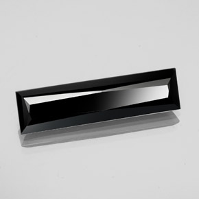 11.68캐럿 천연 검정색 투르말린, 바게트, 29.2×7.7 mm, 불투명체