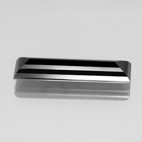 11.68캐럿 천연 검정색 투르말린, 바게트, 29.2×7.7 mm, 불투명체