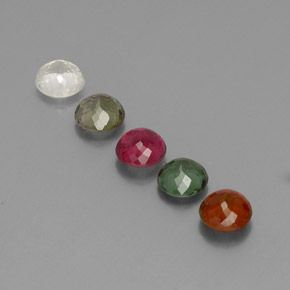캐럿 천연 멀티컬러 투르말린 보석, 라운드 컷, 4.93 mm, VVS-VS