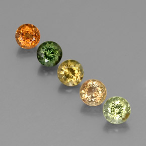 캐럿 천연 멀티컬러 투르말린 보석, 라운드 컷, 4.97 mm, VVS-VS
