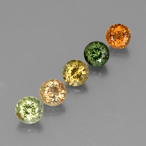 캐럿 천연 멀티컬러 투르말린 보석, 라운드 컷, 4.97 mm, VVS-VS