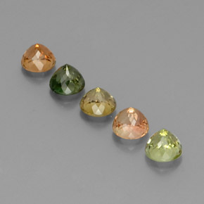 캐럿 천연 멀티컬러 투르말린 보석, 라운드 컷, 4.97 mm, VVS-VS