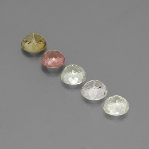 캐럿 천연 멀티컬러 투르말린 보석, 라운드 컷, 4.83 mm, VVS-VS