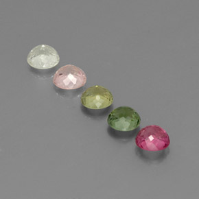 캐럿 천연 멀티컬러 투르말린 보석, 라운드 컷, 4.67 mm, VVS