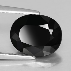 3.07캐럿 천연 검정색 투르말린, 타원형 컷, 10.8×8.7 mm, 불투명체