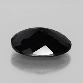 3.07캐럿 천연 검정색 투르말린, 타원형 컷, 10.8×8.7 mm, 불투명체