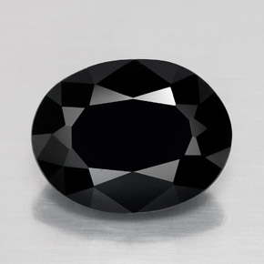 4.48캐럿 천연 검정색 투르말린, 타원형 컷, 12.1×9.3 mm, 불투명체