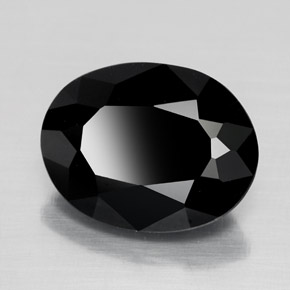 4.48캐럿 천연 검정색 투르말린, 타원형 컷, 12.1×9.3 mm, 불투명체