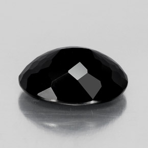 4.48캐럿 천연 검정색 투르말린, 타원형 컷, 12.1×9.3 mm, 불투명체