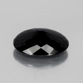 4.31캐럿 천연 검정색 투르말린, 타원형 컷, 12.5×10 mm, 불투명체