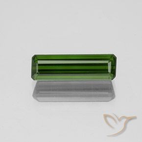 1.35ct 자연스러운 흙빛 녹색 전기석, 에메랄드 컷, VS