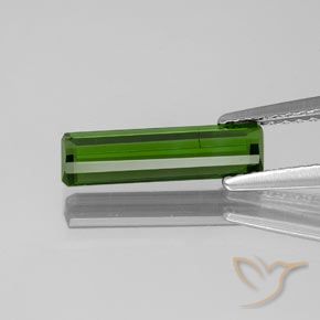 1.05캐럿 천연 미디엄-다크 그린 전기석, 에메랄드 컷, VS-SI