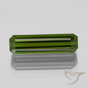 1.34ct 자연스러운 짙은 녹색 전기석, 에메랄드 컷, VS