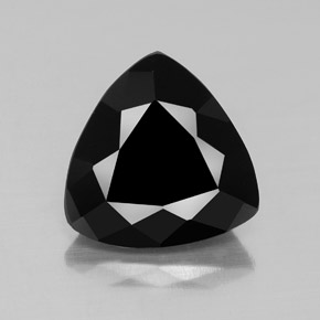 4.49캐럿 천연 검정색 투르말린, 트릴리언, 11×10.7 mm, 불투명체