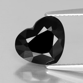 2.18캐럿 천연 검정색 투르말린, 하트 모양, 9.6×8.2 mm, 불투명체
