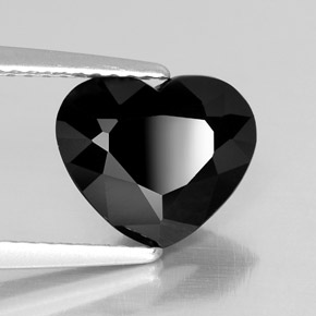 2.18캐럿 천연 검정색 투르말린, 하트 모양, 9.6×8.2 mm, 불투명체