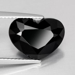 5.32캐럿 천연 검정색 투르말린, 하트 모양, 12.9×9.7 mm, 불투명체