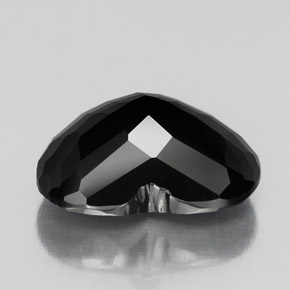5.32캐럿 천연 검정색 투르말린, 하트 모양, 12.9×9.7 mm, 불투명체