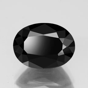 3.69캐럿 천연 검정색 투르말린, 타원형 컷, 10.5×7.8 mm, 불투명체