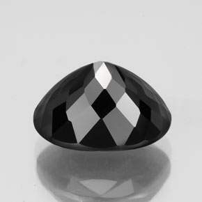 3.69캐럿 천연 검정색 투르말린, 타원형 컷, 10.5×7.8 mm, 불투명체
