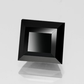 3.31캐럿 천연 검정색 투르말린, 스퀘어, 8.4×7.9 mm, 불투명체