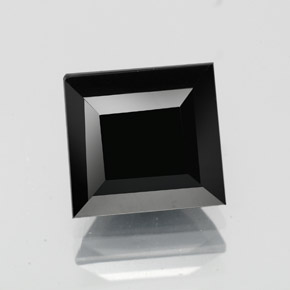 3.31캐럿 천연 검정색 투르말린, 스퀘어, 8.4×7.9 mm, 불투명체