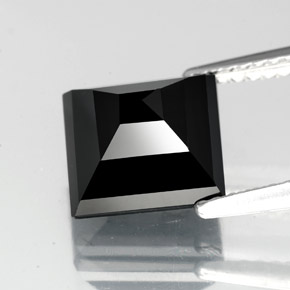 3.31캐럿 천연 검정색 투르말린, 스퀘어, 8.4×7.9 mm, 불투명체