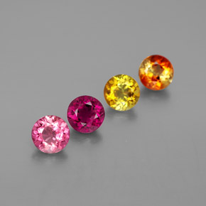 캐럿 천연 멀티컬러 투르말린 보석, 라운드 컷, 4.64 mm, VS
