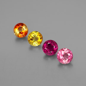 캐럿 천연 멀티컬러 투르말린 보석, 라운드 컷, 4.64 mm, VS