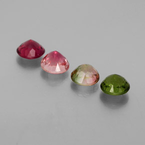 캐럿 천연 멀티컬러 투르말린 보석, 라운드 컷, 4.71 mm, VS