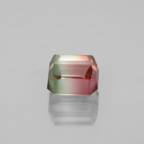 1.50캐럿 천연 바이컬러 투르말린, 에메랄드 컷, 6.4×5.9 mm, VS