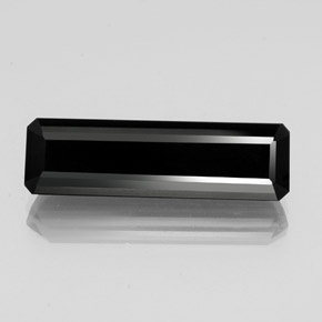 13.44캐럿 천연 검정색 투르말린, 에메랄드 컷, 26.7×7.8 mm, 불투명체