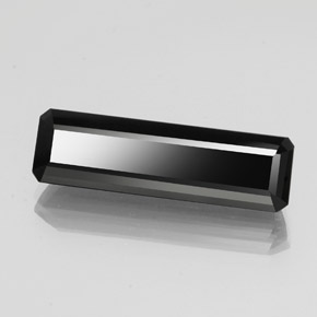 13.44캐럿 천연 검정색 투르말린, 에메랄드 컷, 26.7×7.8 mm, 불투명체