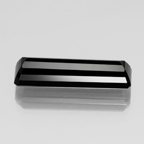 13.44캐럿 천연 검정색 투르말린, 에메랄드 컷, 26.7×7.8 mm, 불투명체
