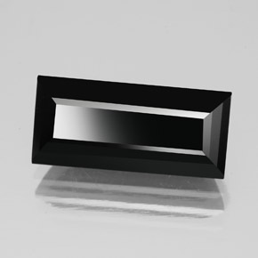 5.06캐럿 천연 검정색 투르말린, 바게트, 15.2×7 mm, 불투명체