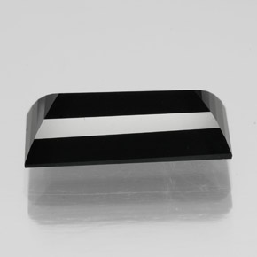 5.06캐럿 천연 검정색 투르말린, 바게트, 15.2×7 mm, 불투명체