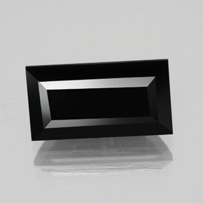 4.12캐럿 천연 검정색 투르말린, 바게트, 12.7×6.8 mm, 불투명체