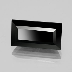 4.12캐럿 천연 검정색 투르말린, 바게트, 12.7×6.8 mm, 불투명체