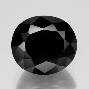 10.02캐럿 천연 검정색 투르말린, 타원형 컷, 13.5×12.1 mm, 불투명체