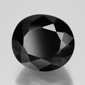 10.02캐럿 천연 검정색 투르말린, 타원형 컷, 13.5×12.1 mm, 불투명체