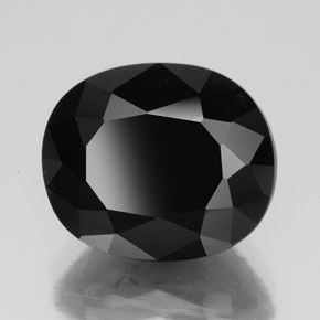 6.92캐럿 천연 검정색 투르말린, 타원형 컷, 12.5×10.5 mm, 불투명체