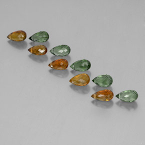 캐럿 천연 멀티컬러 투르말린 보석, 브리올레트, 7.2×4 mm, VS