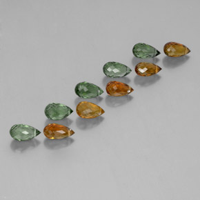 캐럿 천연 멀티컬러 투르말린 보석, 브리올레트, 7.2×4 mm, VS