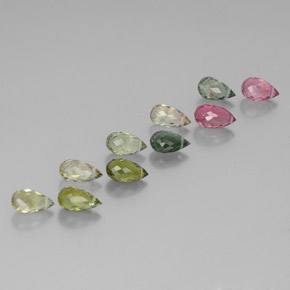 7.04캐럿 천연 멀티컬러 투르말린 보석, 브리올레트, 7×3.8 mm, VS-SI