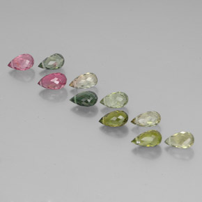 7.04캐럿 천연 멀티컬러 투르말린 보석, 브리올레트, 7×3.8 mm, VS-SI