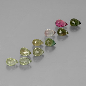 3.71캐럿 천연 멀티컬러 투르말린 보석, 브리올레트, 5.2×3.3 mm, VS-SI
