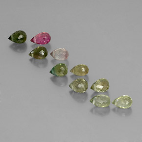 3.71캐럿 천연 멀티컬러 투르말린 보석, 브리올레트, 5.2×3.3 mm, VS-SI