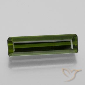 1.38ct 자연스러운 흙빛 녹색 전기석, 에메랄드 컷, VS-SI